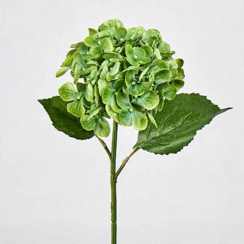 Artificial Hydrangea Single Stem, 16" Tall with 6" Bloom Head, Wedding & Event Decor, Indoor Use
