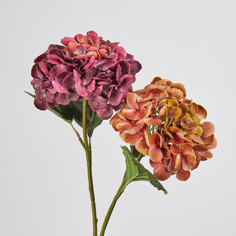 Artificial Hydrangea Single Stem, 16" Tall with 6" Bloom Head, Wedding & Event Decor, Indoor Use