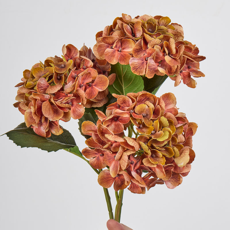 Artificial Hydrangea Single Stem, 16" Tall with 6" Bloom Head, Wedding & Event Decor, Indoor Use