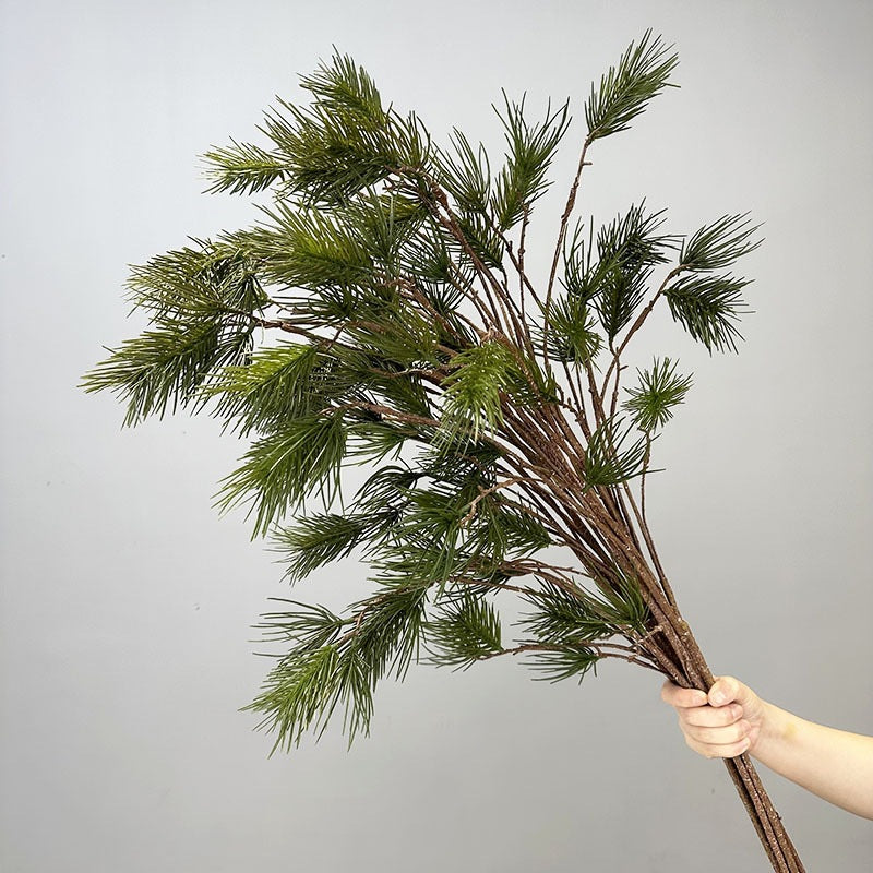 Artificial Pine Needle Branch, 43" Real-Touch Latex, Modern Ins Style, Single Stem with 11 Heads, Perfect for Office, Home Decor, Wedding Arrangements