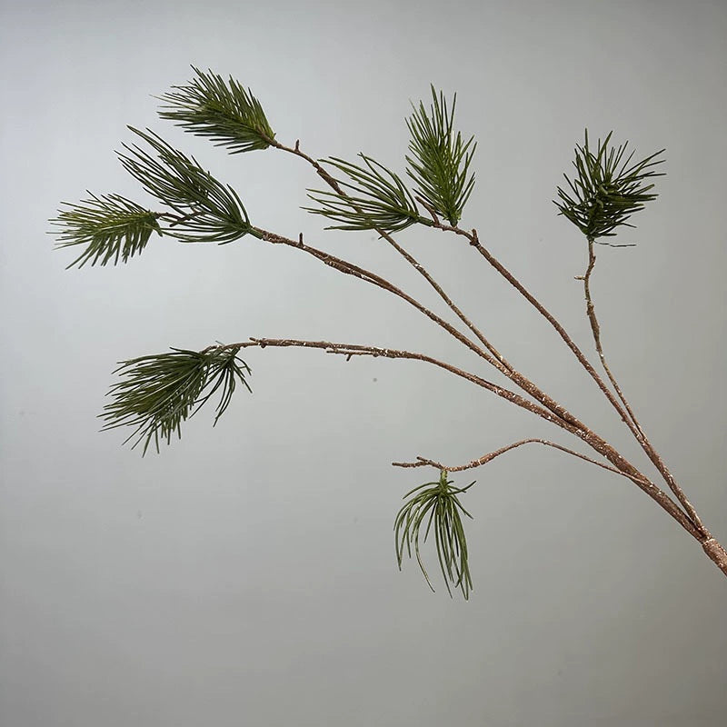 Artificial Pine Needle Branch, 43" Real-Touch Latex, Modern Ins Style, Single Stem with 11 Heads, Perfect for Office, Home Decor, Wedding Arrangements