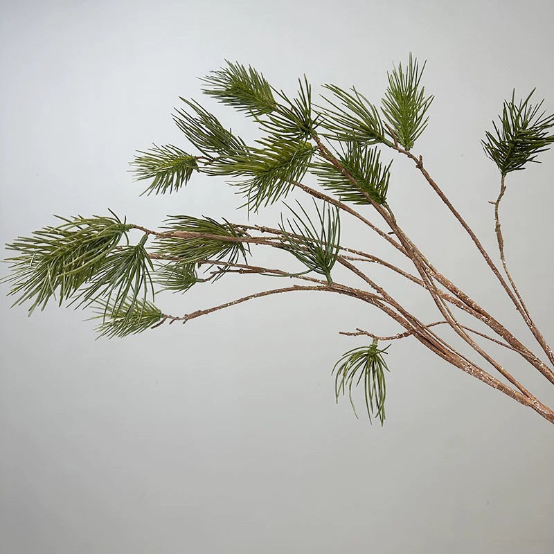 Artificial Pine Needle Branch, 43" Real-Touch Latex, Modern Ins Style, Single Stem with 11 Heads, Perfect for Office, Home Decor, Wedding Arrangements