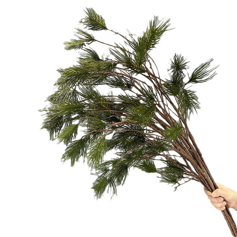 Artificial Pine Needle Branch, 43" Real-Touch Latex, Modern Ins Style, Single Stem with 11 Heads, Perfect for Office, Home Decor, Wedding Arrangements
