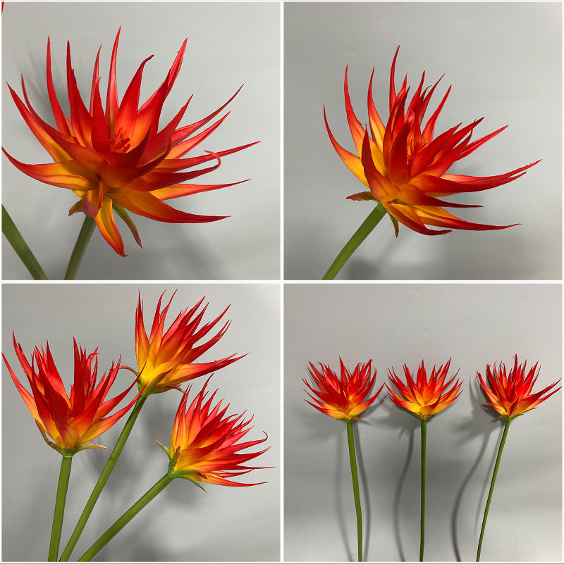 Artificial Phoenix Flower Stem, Real-Touch Latex, 33" Height, 5.5" Bloom, Black Purple, Orange Red, Burgundy, Home Decor, Office, Wedding Arrangements