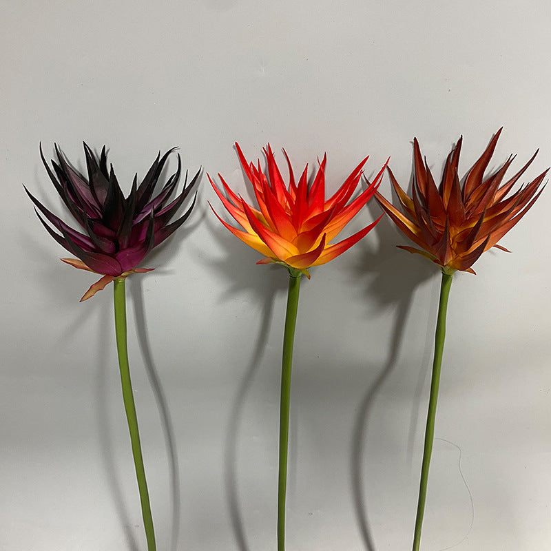 Artificial Phoenix Flower Stem, Real-Touch Latex, 33" Height, 5.5" Bloom, Black Purple, Orange Red, Burgundy, Home Decor, Office, Wedding Arrangements