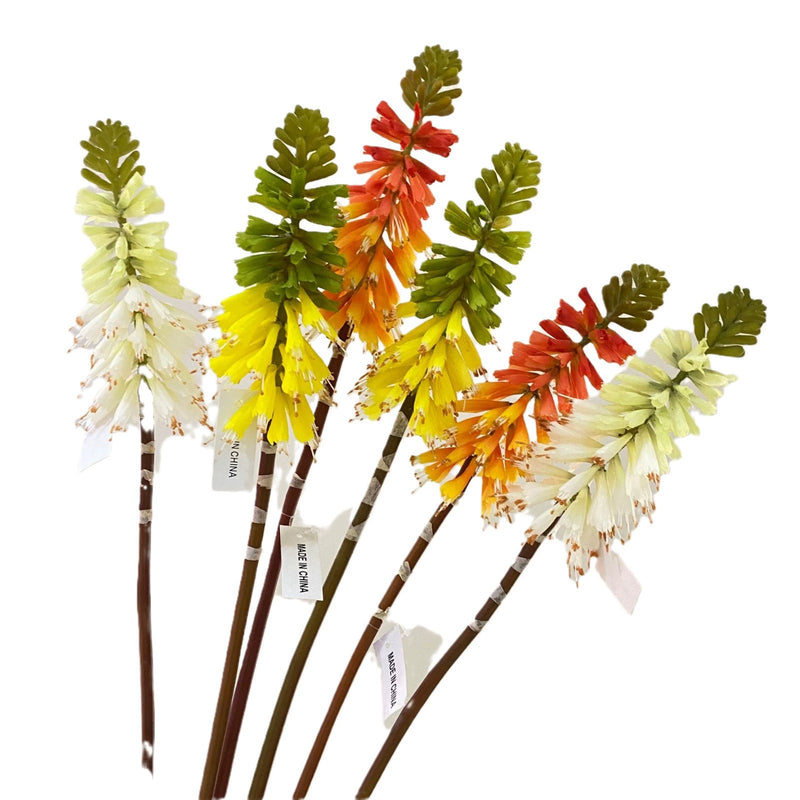 Single Stem Artificial Torch Lily, 28" Silk Flower for Home Decor, Wedding Arrangements, and Commercial Displays