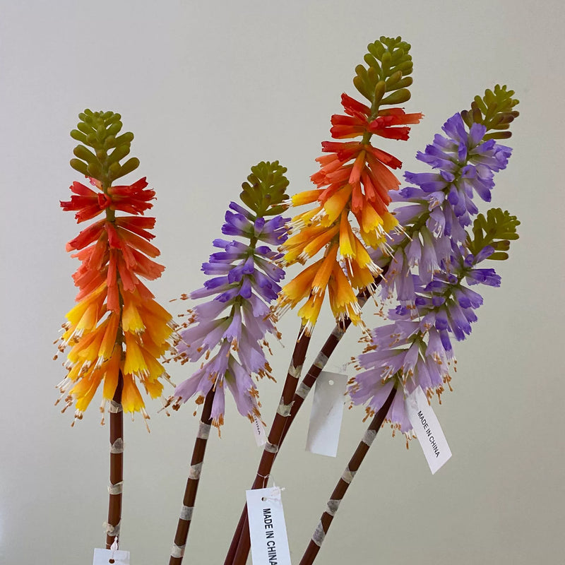 Single Stem Artificial Torch Lily, 28" Silk Flower for Home Decor, Wedding Arrangements, and Commercial Displays
