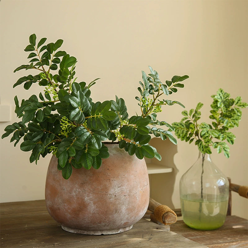 Artificial Snowflake Leaf Greenery, 28" Single Stem, Modern Home Decor for Living Room, Office, or Wedding Styling