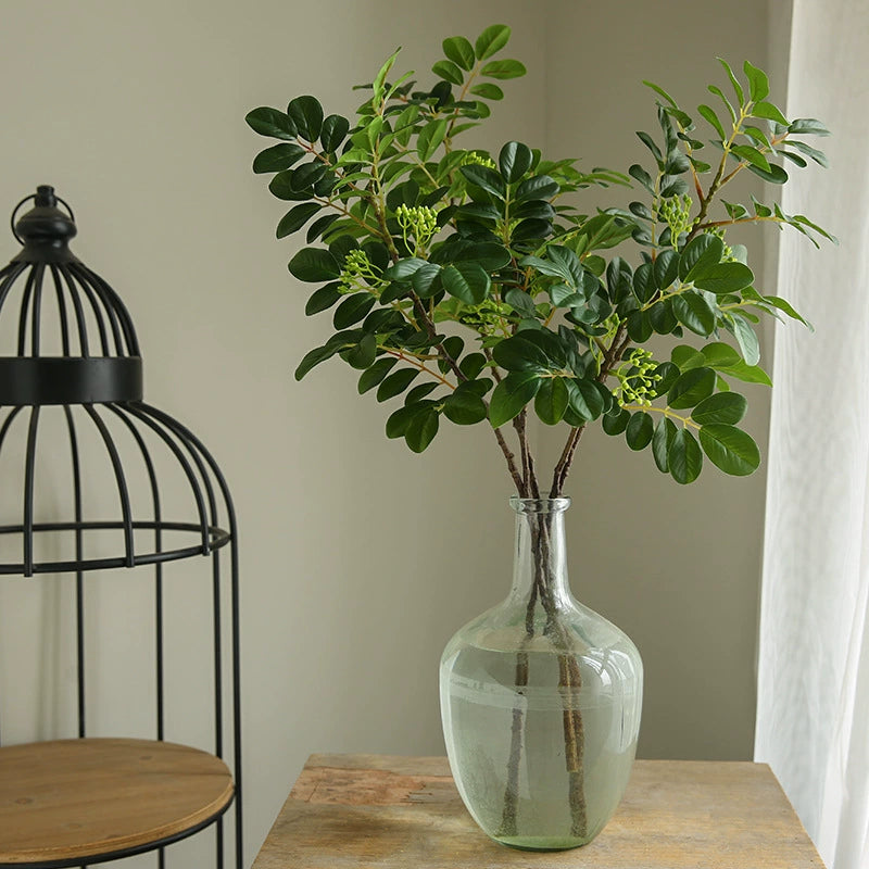Artificial Snowflake Leaf Greenery, 28" Single Stem, Modern Home Decor for Living Room, Office, or Wedding Styling