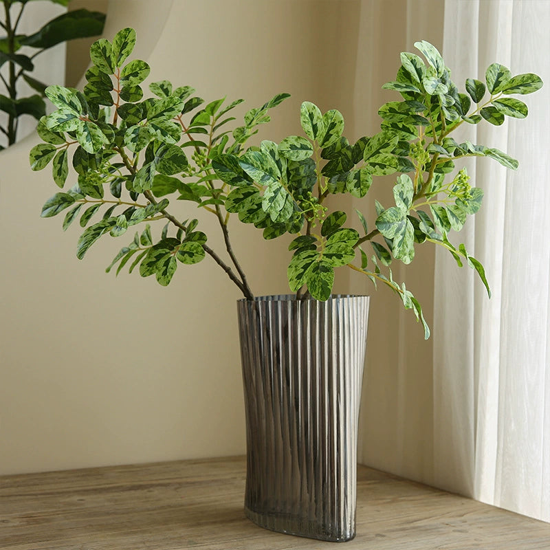 Artificial Snowflake Leaf Greenery, 28" Single Stem, Modern Home Decor for Living Room, Office, or Wedding Styling