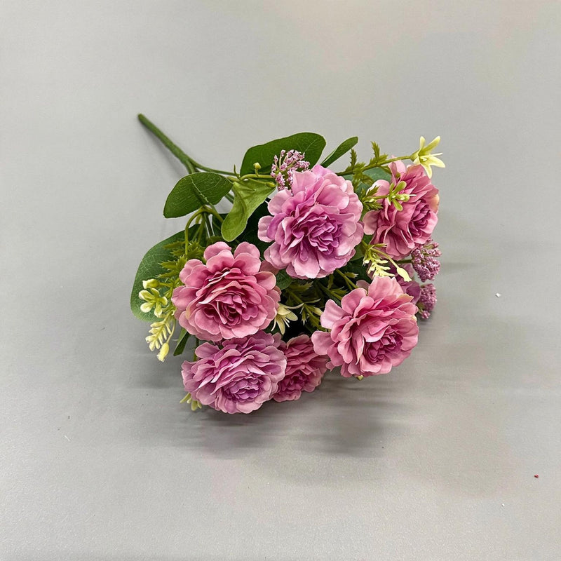 Artificial Peony Bush, 6 Blooms, 13" Tall, Perfect for Home Decor, Weddings, and Events
