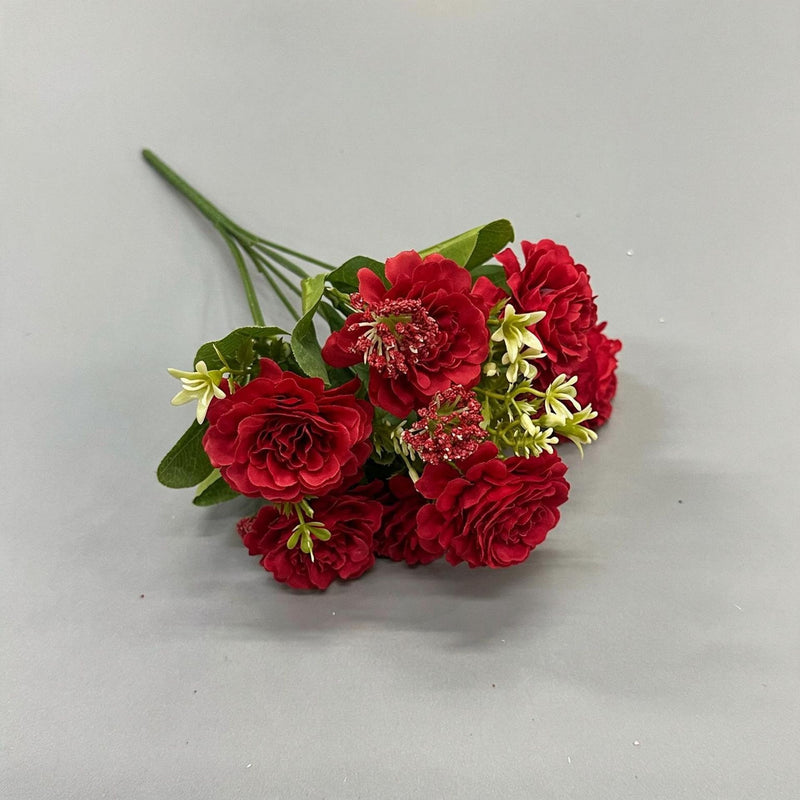 Artificial Peony Bush, 6 Blooms, 13" Tall, Perfect for Home Decor, Weddings, and Events