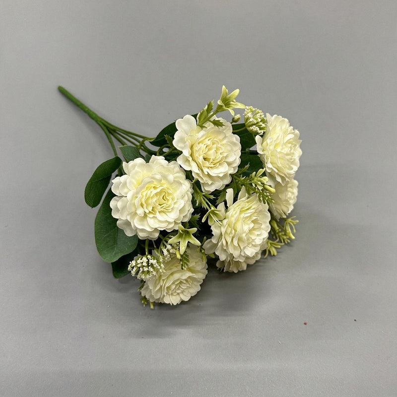 Artificial Peony Bush, 6 Blooms, 13" Tall, Perfect for Home Decor, Weddings, and Events