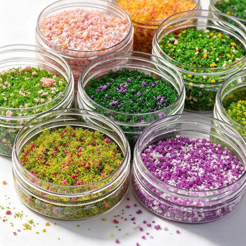 Mixed Pollen Artificial Flower Clusters, 1-3mm Length, DIY Craft & Micro Landscape Decor, 10 Colors Available
