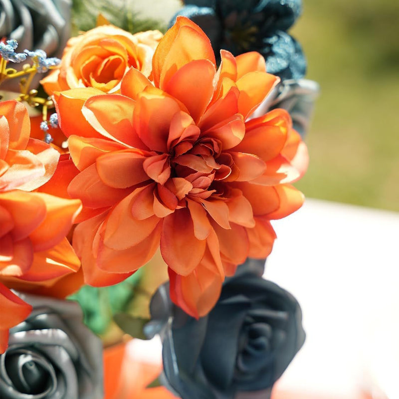 Artificial Flower Set, Pack of 20 Loose Flower Heads, Anna Roses & Dahlias, Perfect for DIY Wedding Bouquets, Home Decor & Event Styling