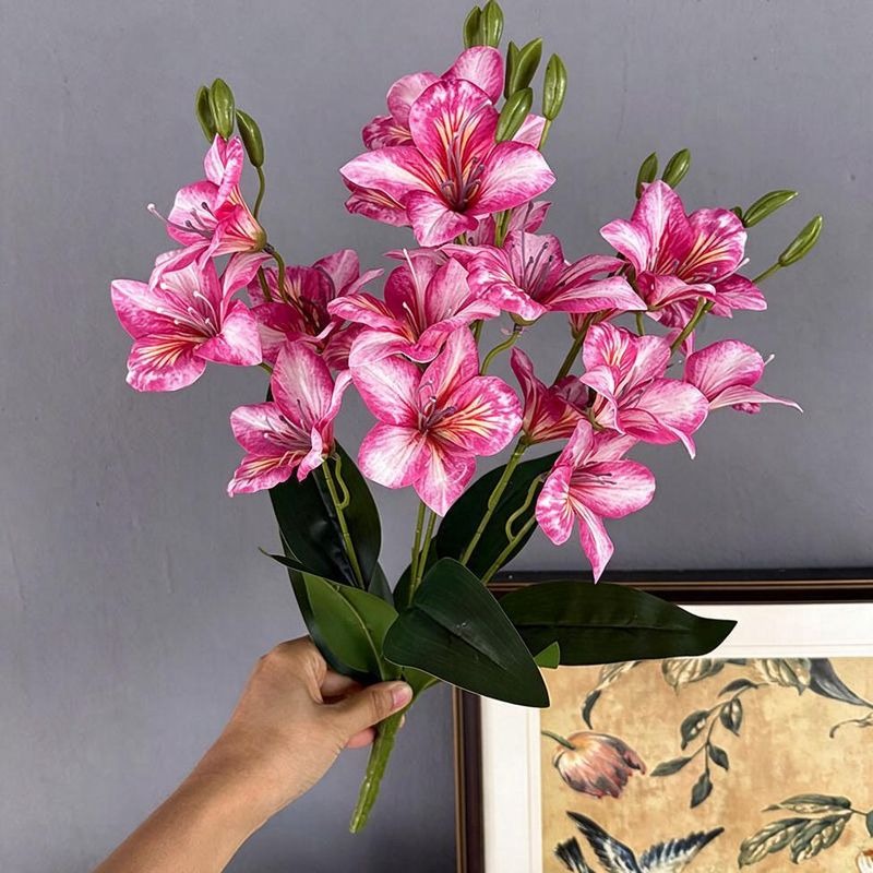 Artificial Redbud Bush, 20 Blooms, 19" Tall, Silk Floral Arrangement for Home Decor, Weddings, and Events