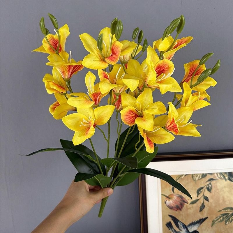 Artificial Redbud Bush, 20 Blooms, 19" Tall, Silk Floral Arrangement for Home Decor, Weddings, and Events