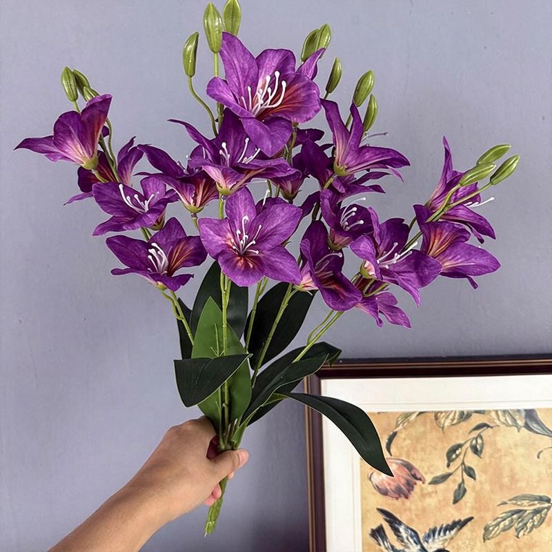 Artificial Redbud Bush, 20 Blooms, 19" Tall, Silk Floral Arrangement for Home Decor, Weddings, and Events