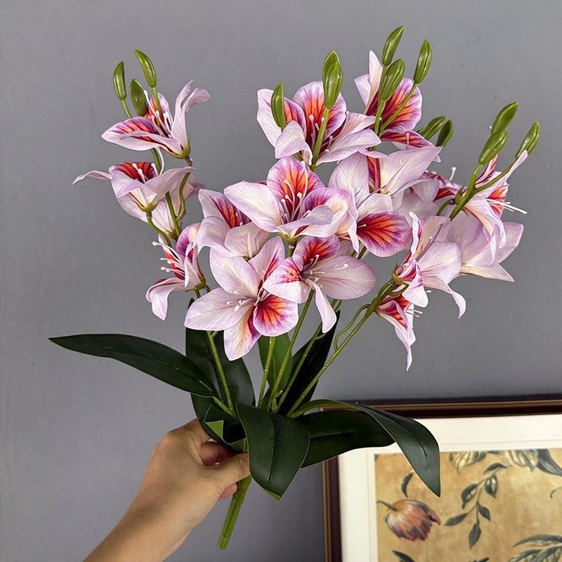 Artificial Redbud Bush, 20 Blooms, 19" Tall, Silk Floral Arrangement for Home Decor, Weddings, and Events