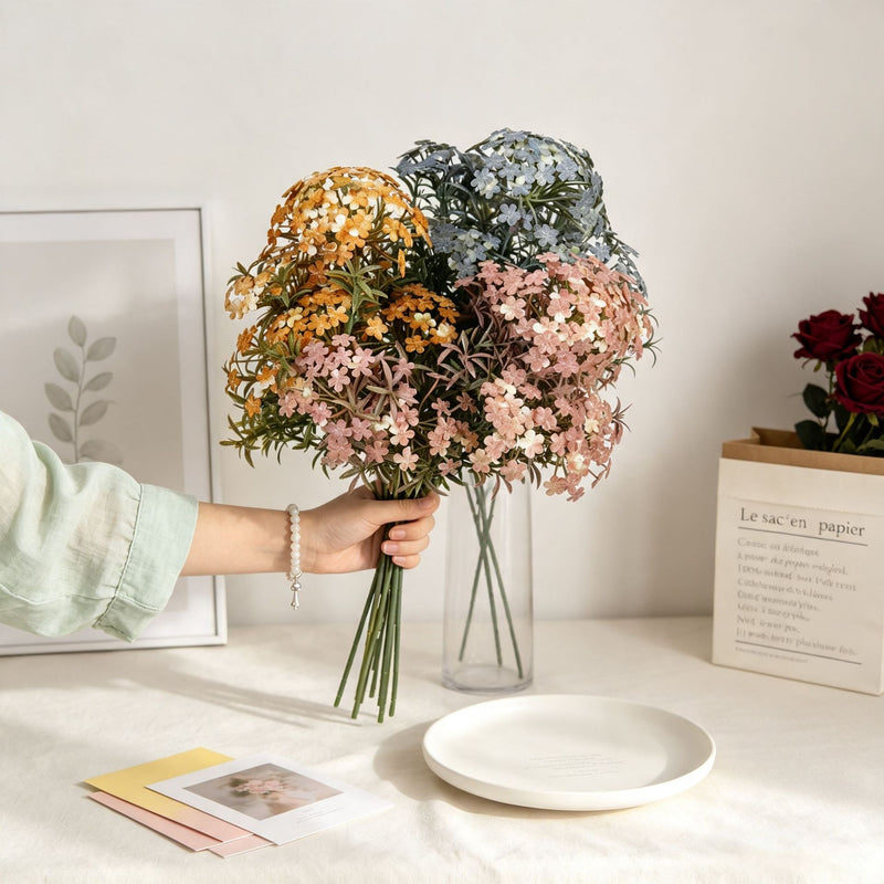 Artificial Chrysanthemum Bush, 12" Height, 7 Blooms, Perfect for Home Decor, DIY Weddings, Seasonal Displays
