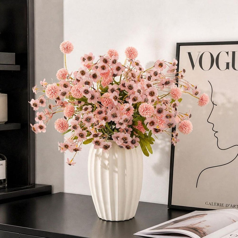 Artificial Dandelion and Plum Blossom Bouquet, 20" and 23" Silk Flowers, Modern Ins Style, Perfect for Home Decor, Weddings, and Events