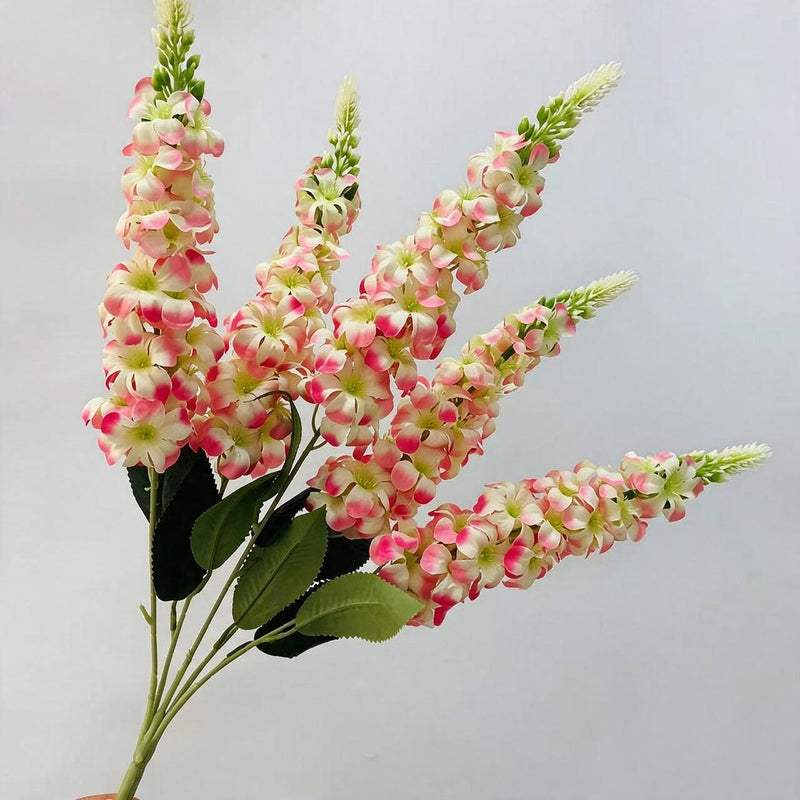 Golden Meadow Delphinium Hyacinth Violet Silk Flower Bush, 22" Tall, Wedding Decor, Indoor Arrangements, Modern Ins Style