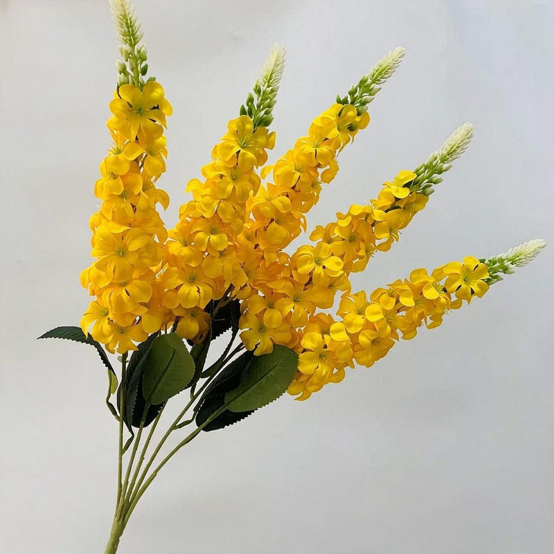 Golden Meadow Delphinium Hyacinth Violet Silk Flower Bush, 22" Tall, Wedding Decor, Indoor Arrangements, Modern Ins Style