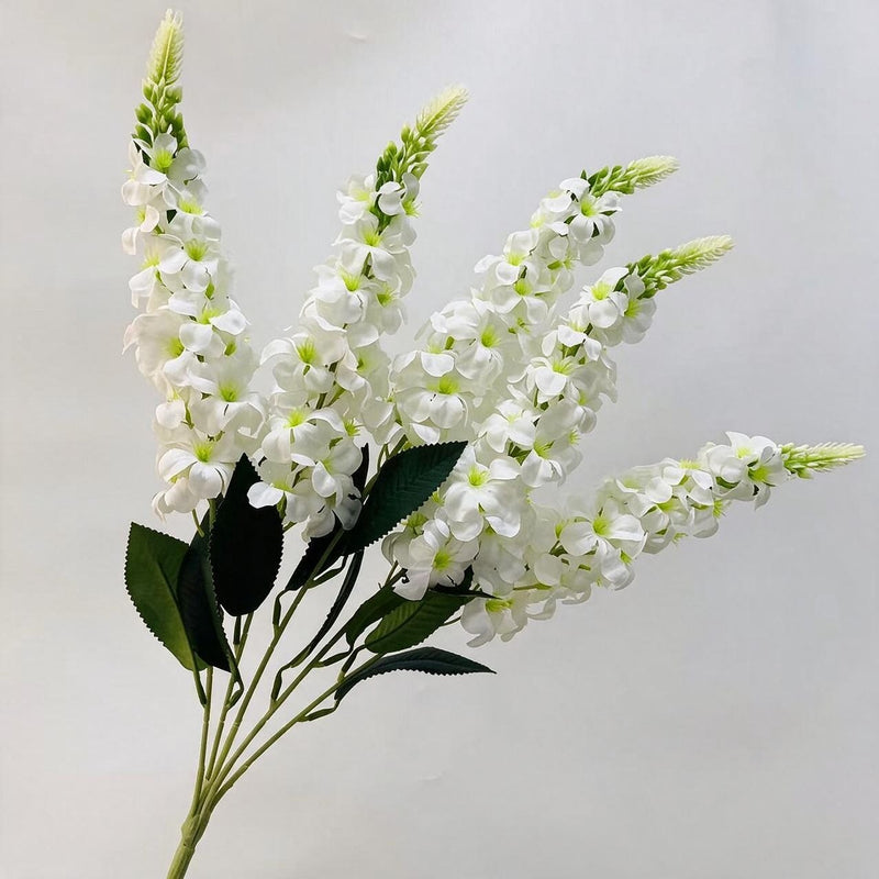 Golden Meadow Delphinium Hyacinth Violet Silk Flower Bush, 22" Tall, Wedding Decor, Indoor Arrangements, Modern Ins Style