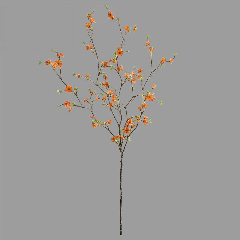 43" Artificial Wintersweet Stem, Single Branch with 88 PU Blooms, Realistic Faux Flower for Home Decor, Wedding Centerpieces, and Office Arrangements