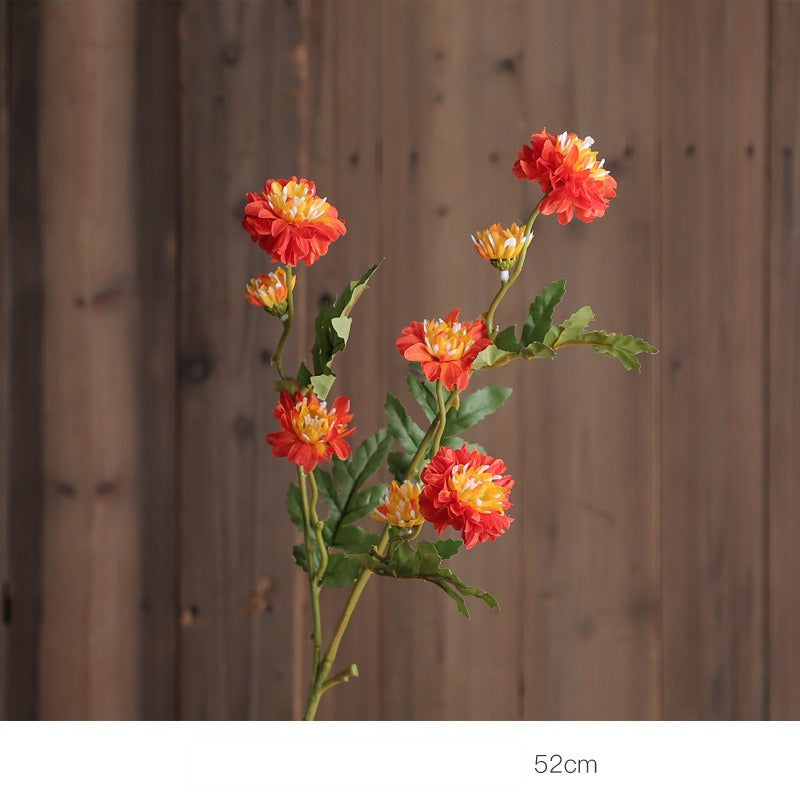 Icelandic Daisy Artificial Flowers, 20" Realistic Silk Bush for Home Decor, Weddings, Outdoor Events, Set of 8 Blooms, Bendable Stems, Allergy-Friendly (Champagne/Orange/Red/Yellow)