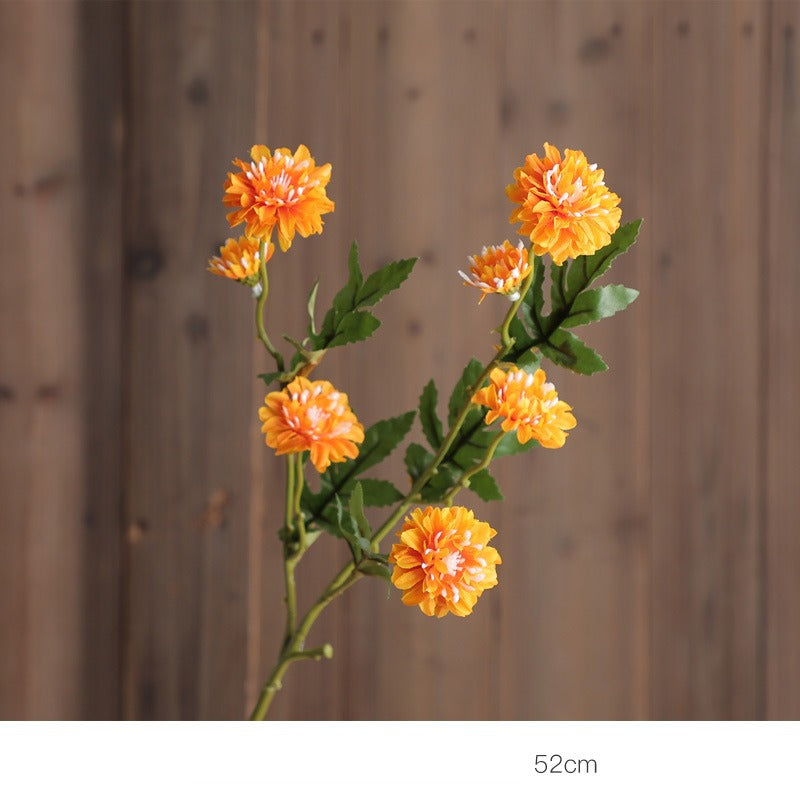Icelandic Daisy Artificial Flowers, 20" Realistic Silk Bush for Home Decor, Weddings, Outdoor Events, Set of 8 Blooms, Bendable Stems, Allergy-Friendly (Champagne/Orange/Red/Yellow)