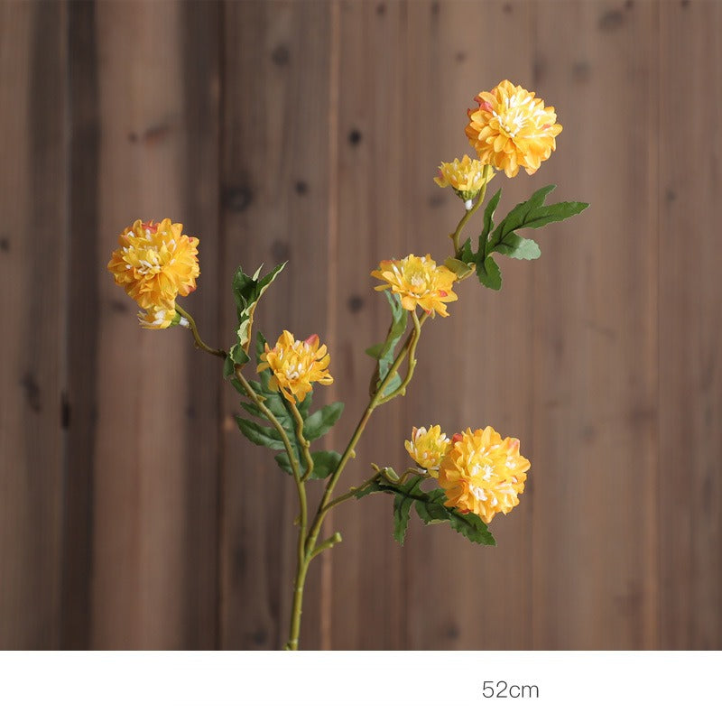 Icelandic Daisy Artificial Flowers, 20" Realistic Silk Bush for Home Decor, Weddings, Outdoor Events, Set of 8 Blooms, Bendable Stems, Allergy-Friendly (Champagne/Orange/Red/Yellow)