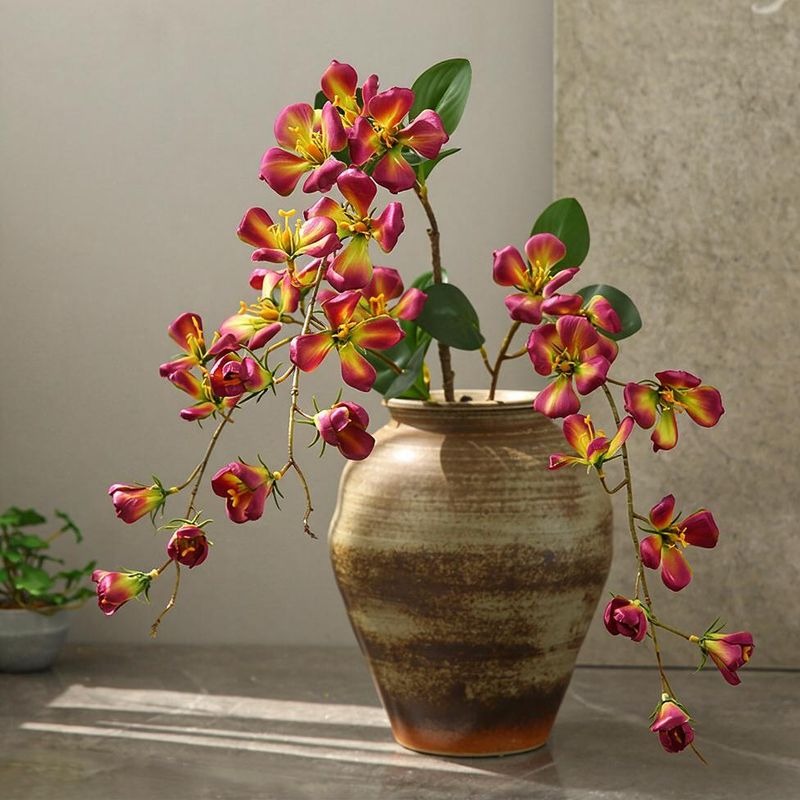 Artificial Dogwood Flower Stem, 33" Tall Silk Single Branch with 9 Blooms, Realistic Faux Floral for Home Decor, Wedding Centerpieces, Table Arrangements