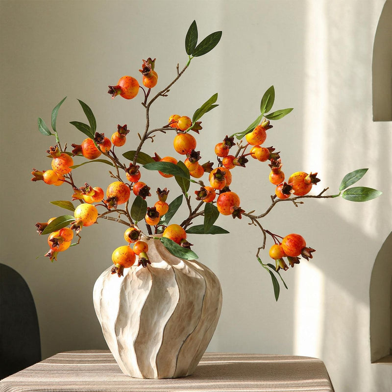 Artificial Pomegranate Bouquet, 39" Tall, Silk Flower Arrangement for Home Decor, Wedding, and Commercial Use