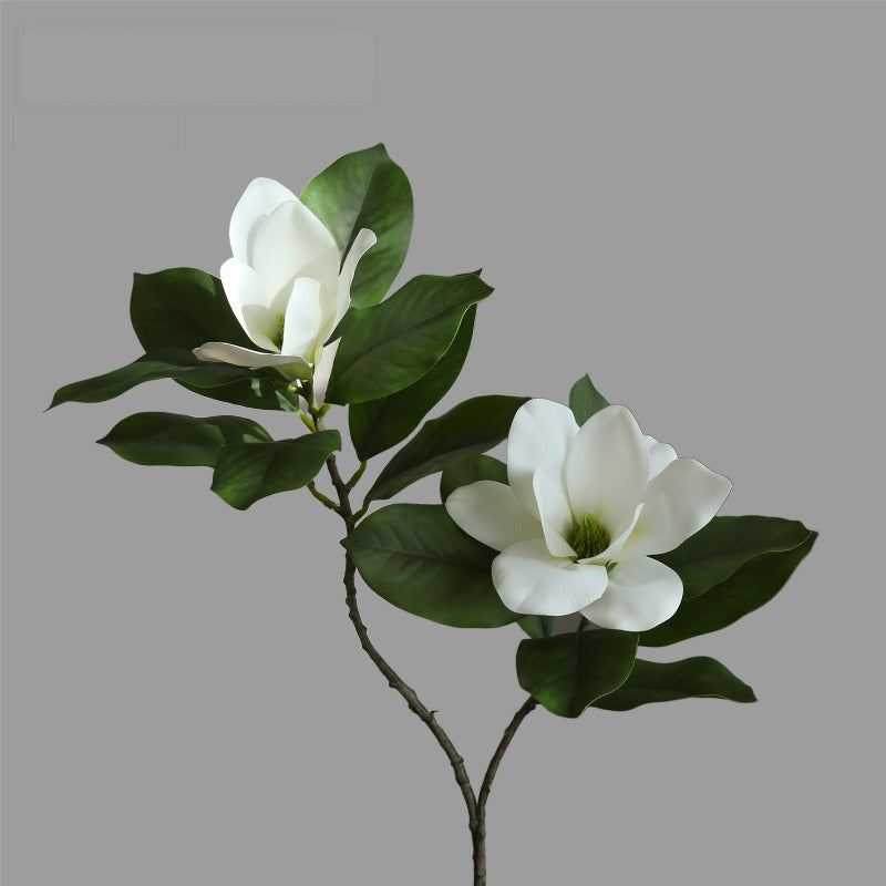 Real-Touch Magnolia Stem, 39" Tall Artificial Flower with 4 Blooms, Luxury Faux Floral for Home Decor, Wedding Centerpieces & Commercial Displays