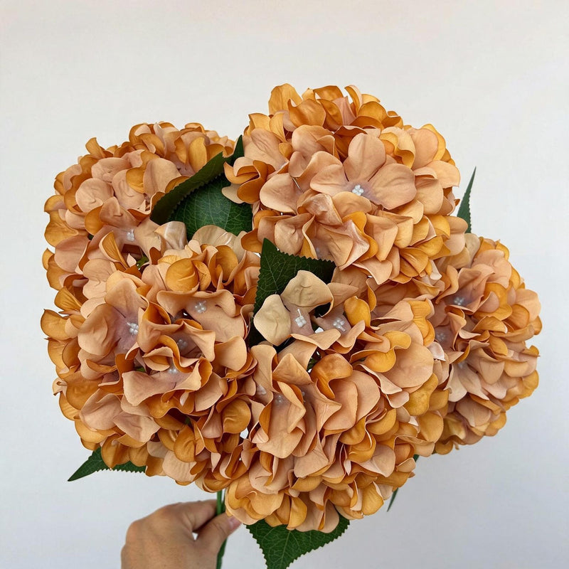 18" Artificial Hydrangea Bush, 225 Blooms, Realistic Silk Floral Arrangement for Weddings, Home Decor, and Events (Blue/White/Pink/Green Options)