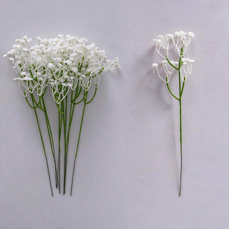 10 Pack Artificial Baby's Breath Stems, 12" Floral Bunches for Wedding Decor, DIY Centerpieces & Home Arrangements, Realistic Plastic Gypsophila Filler Flowers