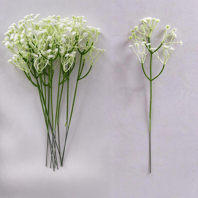 10 Pack Artificial Baby's Breath Stems, 12" Floral Bunches for Wedding Decor, DIY Centerpieces & Home Arrangements, Realistic Plastic Gypsophila Filler Flowers
