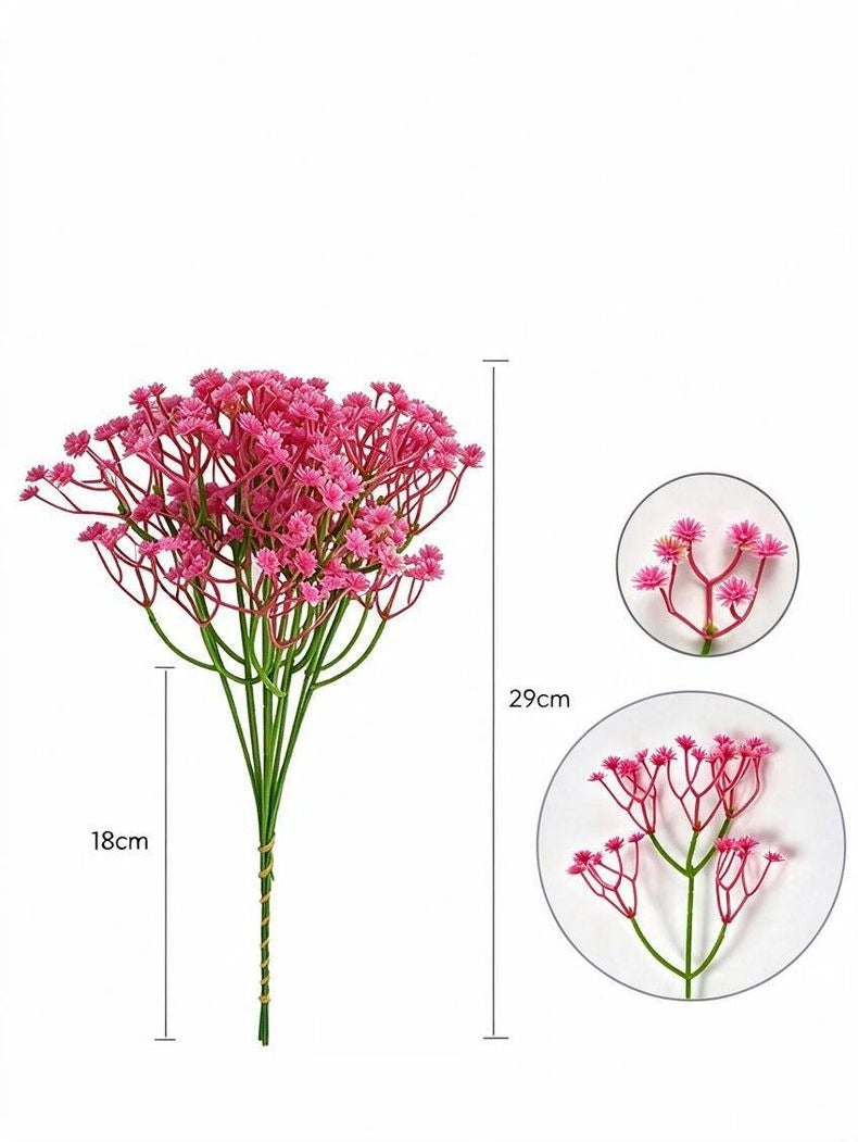 10 Pack Artificial Baby's Breath Stems, 12" Floral Bunches for Wedding Decor, DIY Centerpieces & Home Arrangements, Realistic Plastic Gypsophila Filler Flowers
