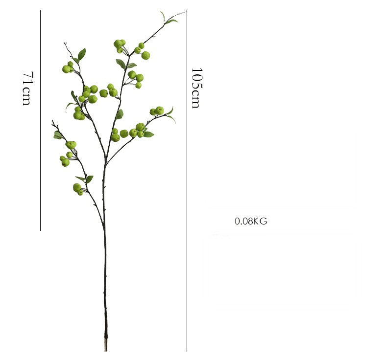 Artificial Apple Stem, Single Branch with 36 Blooms, 41" Long Faux Silk Fruit Stem for Home Decor, Wedding Centerpieces