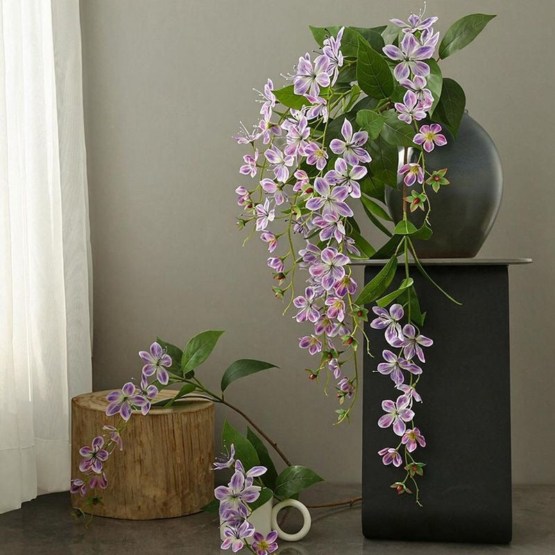 Artificial Jasmine Flower, Single Stem with 9 Blooms, 31" Tall, Silk-Like Fabric, Indoor Decor for Home, Weddings, and Events