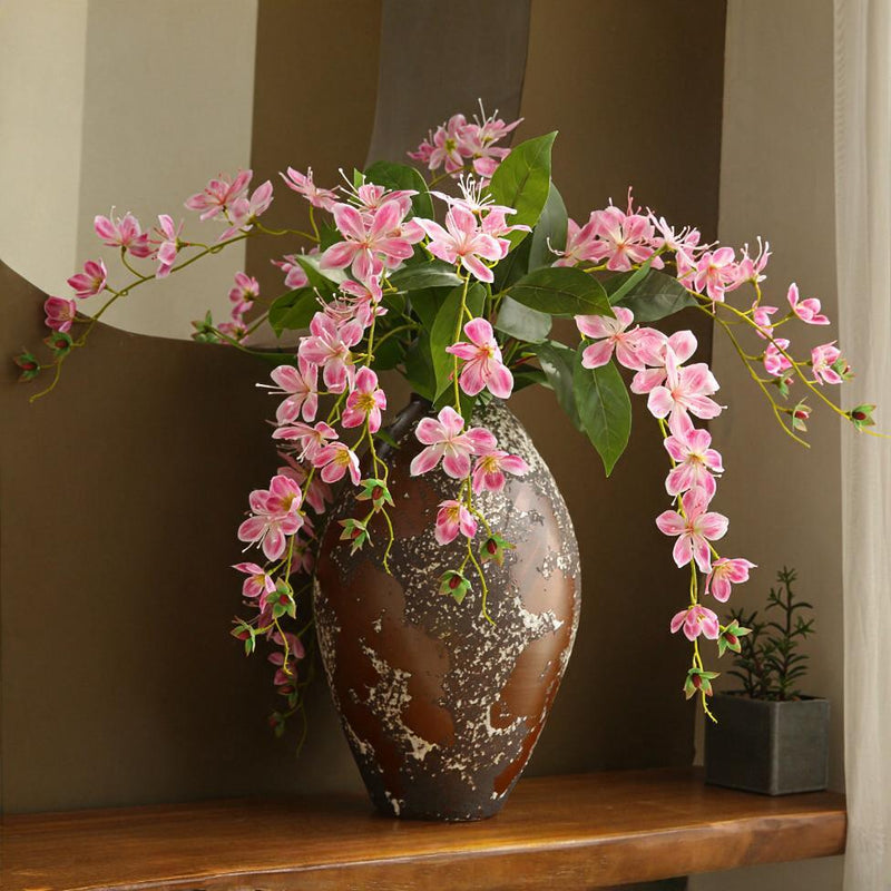 Artificial Jasmine Flower, Single Stem with 9 Blooms, 31" Tall, Silk-Like Fabric, Indoor Decor for Home, Weddings, and Events