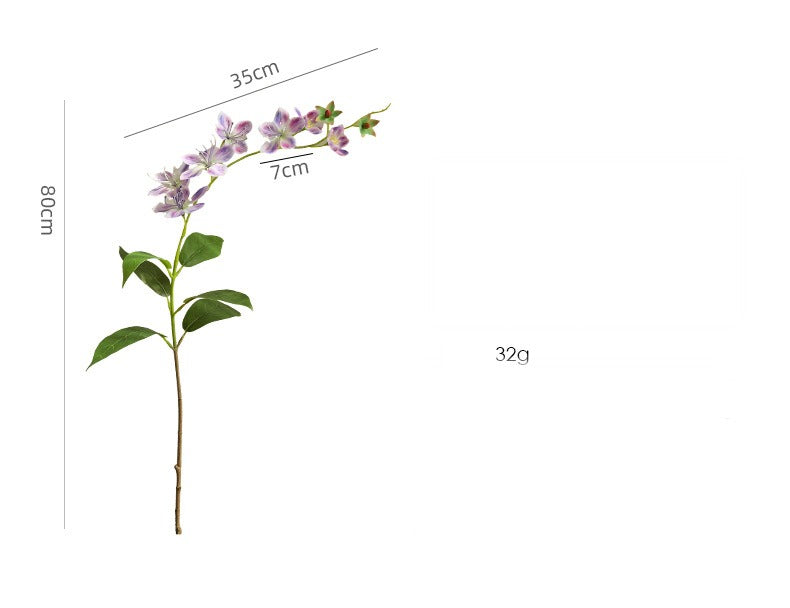 Artificial Jasmine Flower, Single Stem with 9 Blooms, 31" Tall, Silk-Like Fabric, Indoor Decor for Home, Weddings, and Events