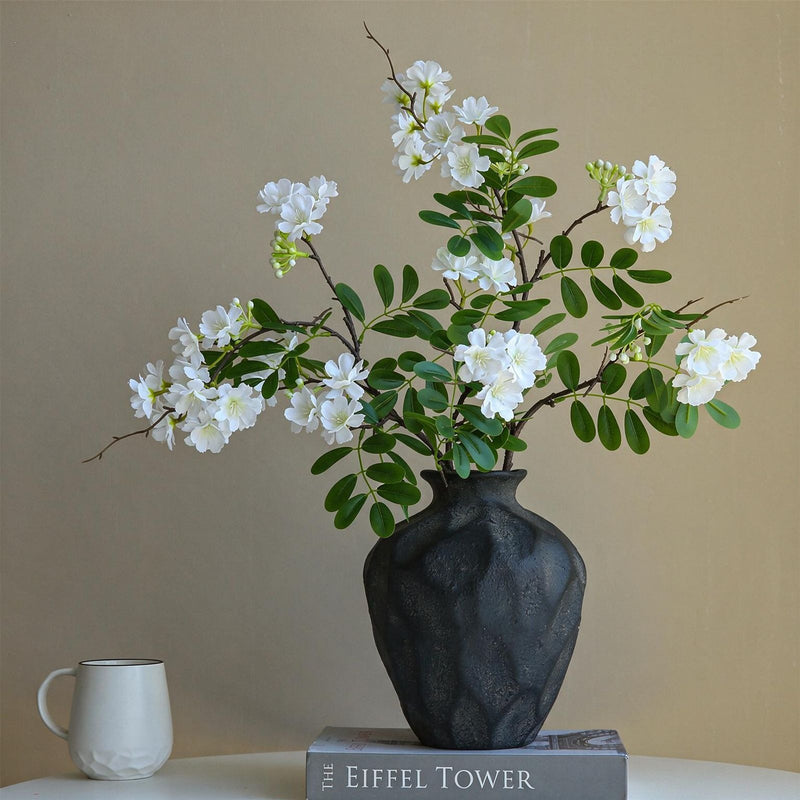 Artificial Michelia Flower Stem, 29" Tall, Silk Single Stem with 30 Blooms, Modern Home Decor, Wedding & Event Styling, Allergy-Friendly