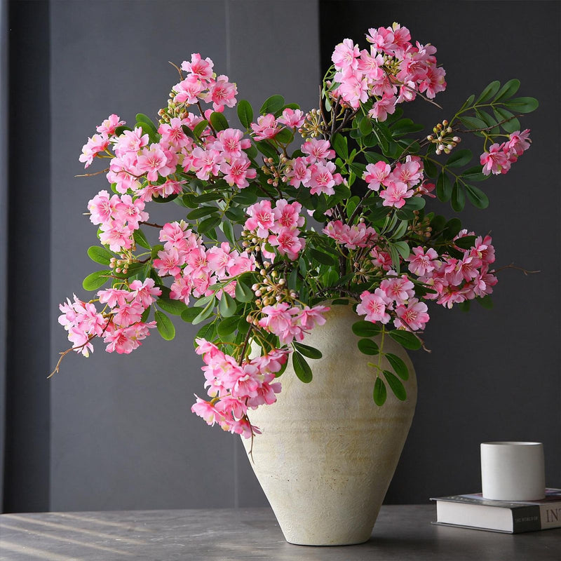Artificial Michelia Flower Stem, 29" Tall, Silk Single Stem with 30 Blooms, Modern Home Decor, Wedding & Event Styling, Allergy-Friendly