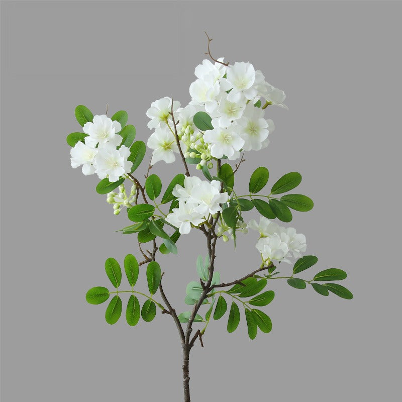 Artificial Michelia Flower Stem, 29" Tall, Silk Single Stem with 30 Blooms, Modern Home Decor, Wedding & Event Styling, Allergy-Friendly