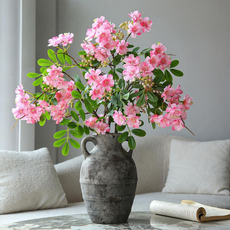 Artificial Michelia Flower Stem, 29" Tall, Silk Single Stem with 30 Blooms, Modern Home Decor, Wedding & Event Styling, Allergy-Friendly
