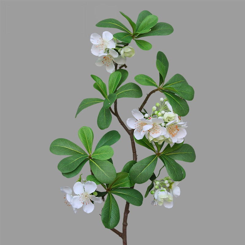 Artificial Pittosporum Flower Stem, 31" Silk Single Stem with 15 Blooms, Modern Home Decor, Wedding & Event Styling, Indoor Use, White or Purple