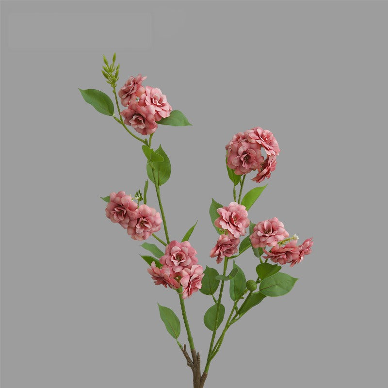 Artificial Camellia Silk Flower, Single Stem with 17 Blooms, 34" Long, Indoor Décor for Home, Office, or Events