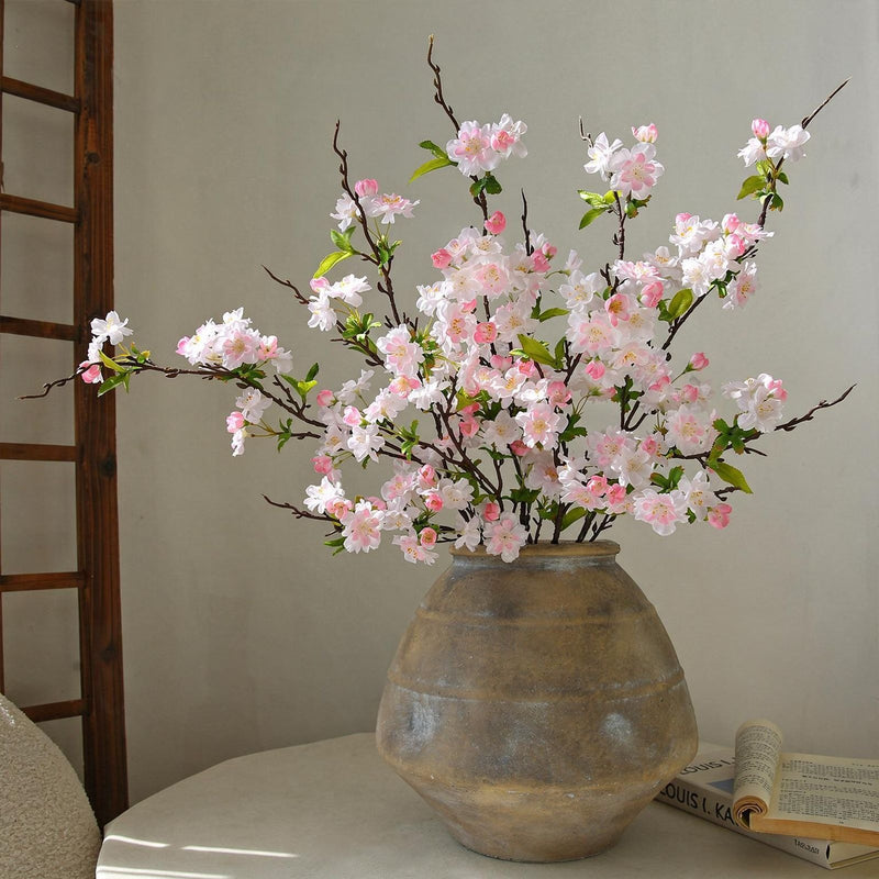 Artificial Cherry Blossom Branch, 36" Single Stem with 25 Blooms, Silk Flower for Home Decor, Wedding, Office, Modern & Luxe Style